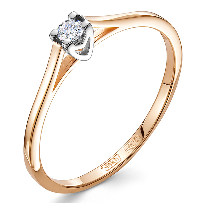 Кольцо, золото, бриллиант, 1-11-1136-101
